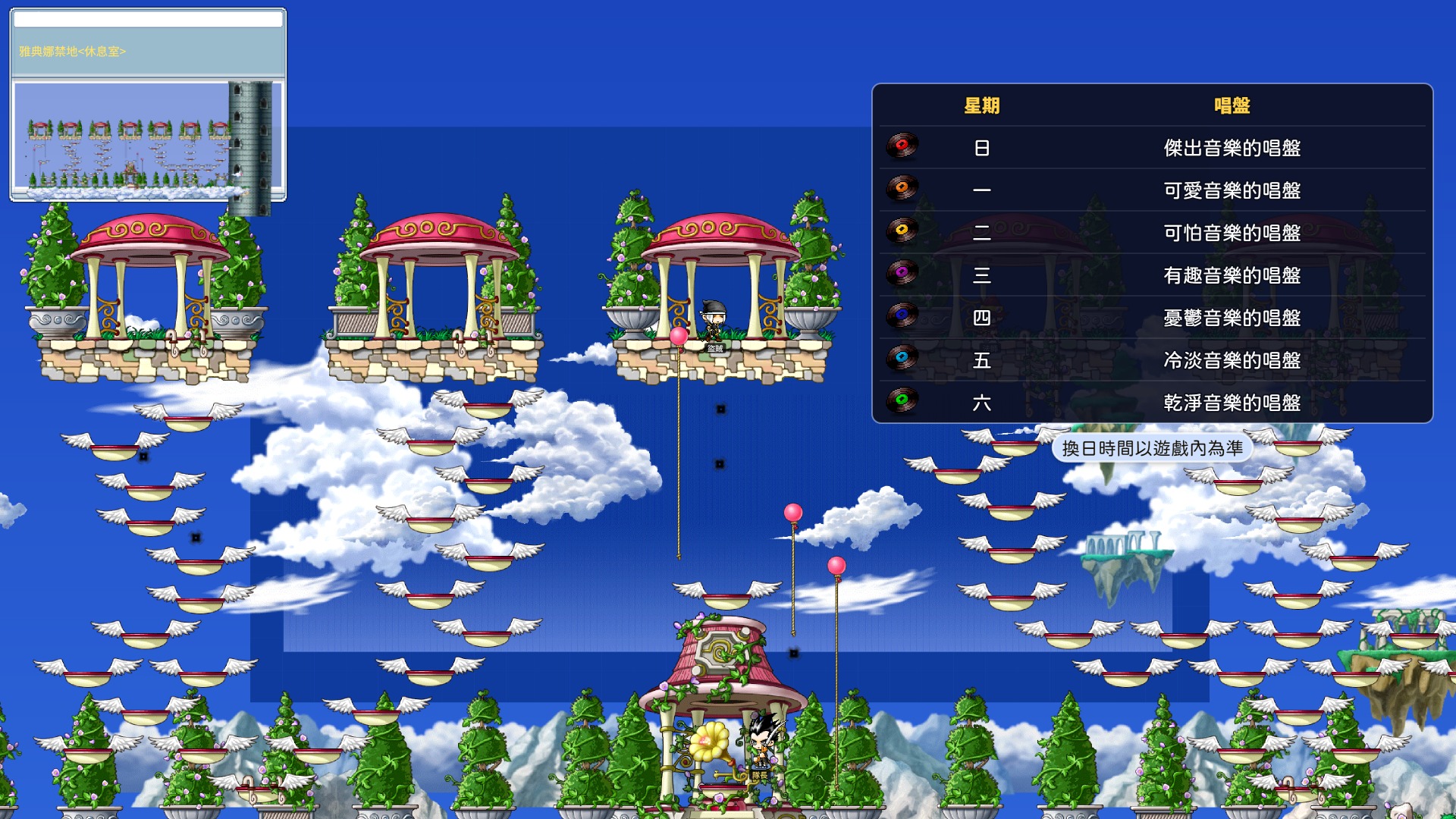 唱盤對應星期